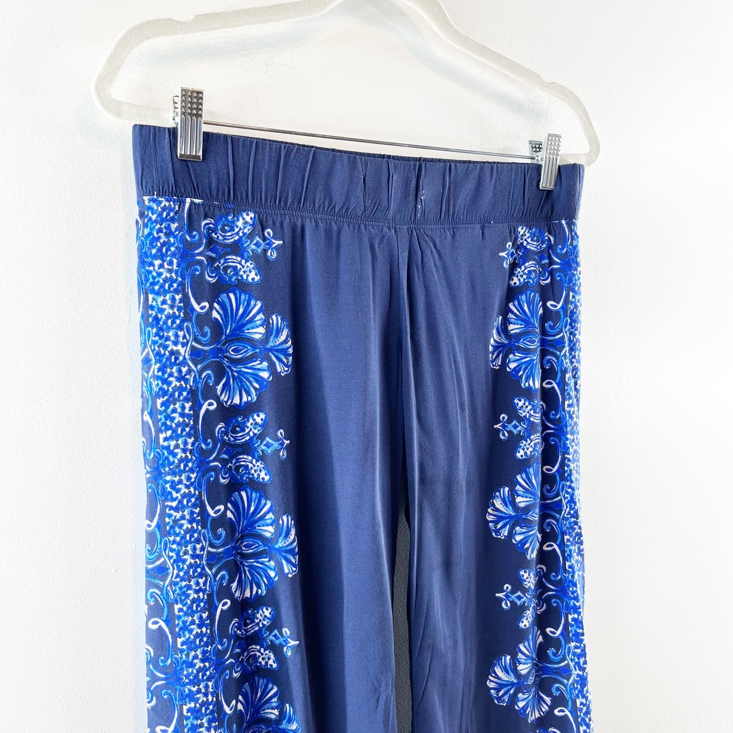 Lilly Pulitzer Bal Harbour Palazzo Wide Leg Floral Pants Blue Small