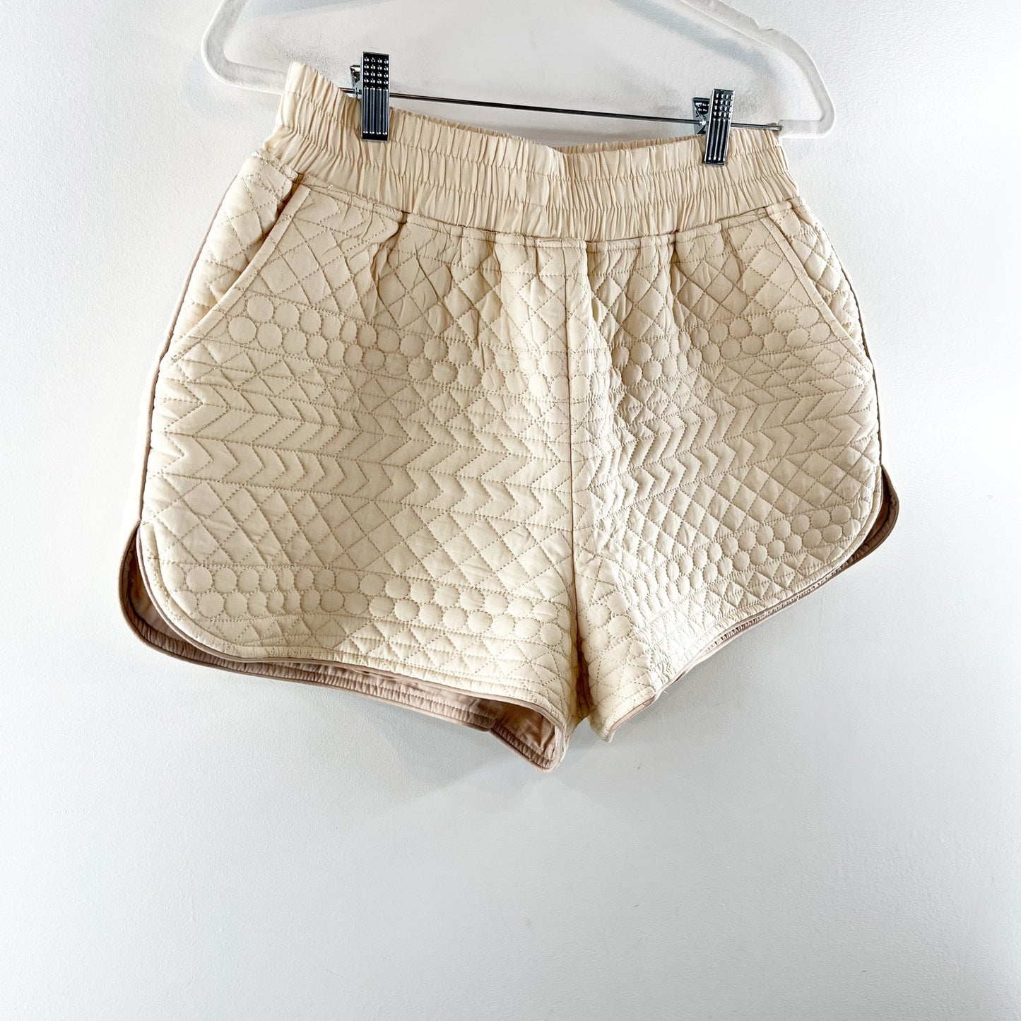 Sancia by Anthropologie The Hanne Pull On High Waisted Lounge Shorts Cream Large