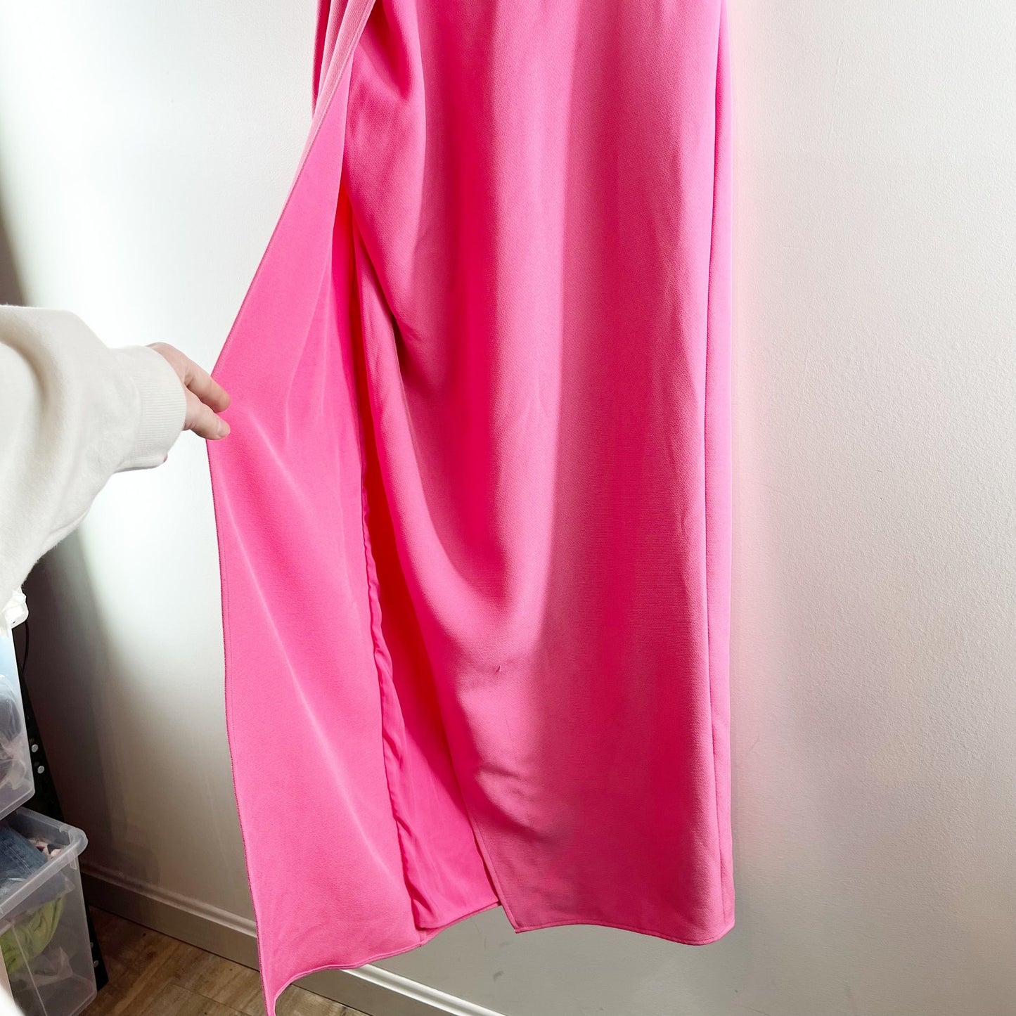 Keepsake The Label Strapless Slit Wrap Midi Dress Pink 4