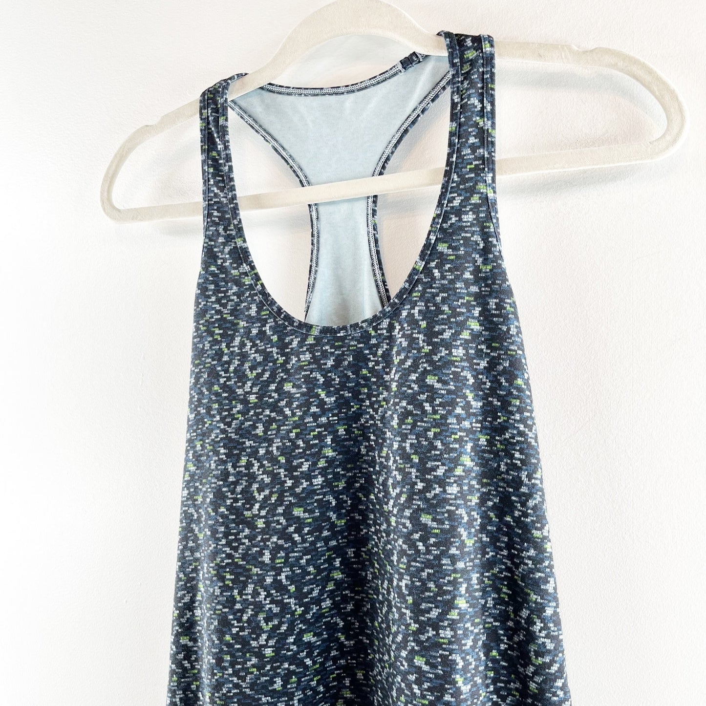 Lululemon Cool Racerback Tank Top Digi Pixie Caspian Blue Black Medium