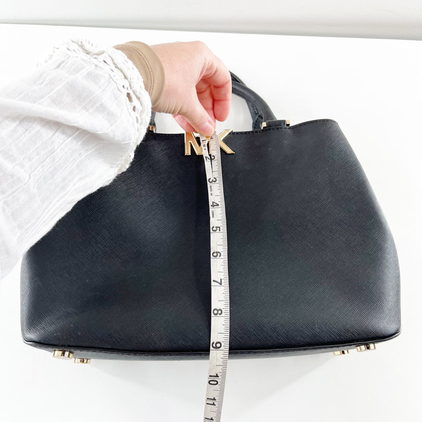 Michael Kors Florence Leather Satchel Purse Black