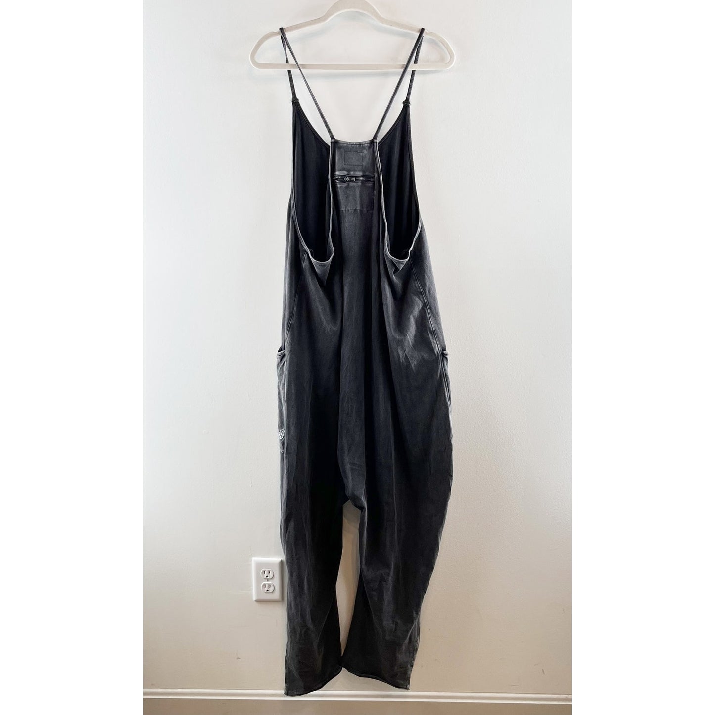 Free People Hot Shot One Piece Jumpsuit Onsie Washed Black Gray Large
