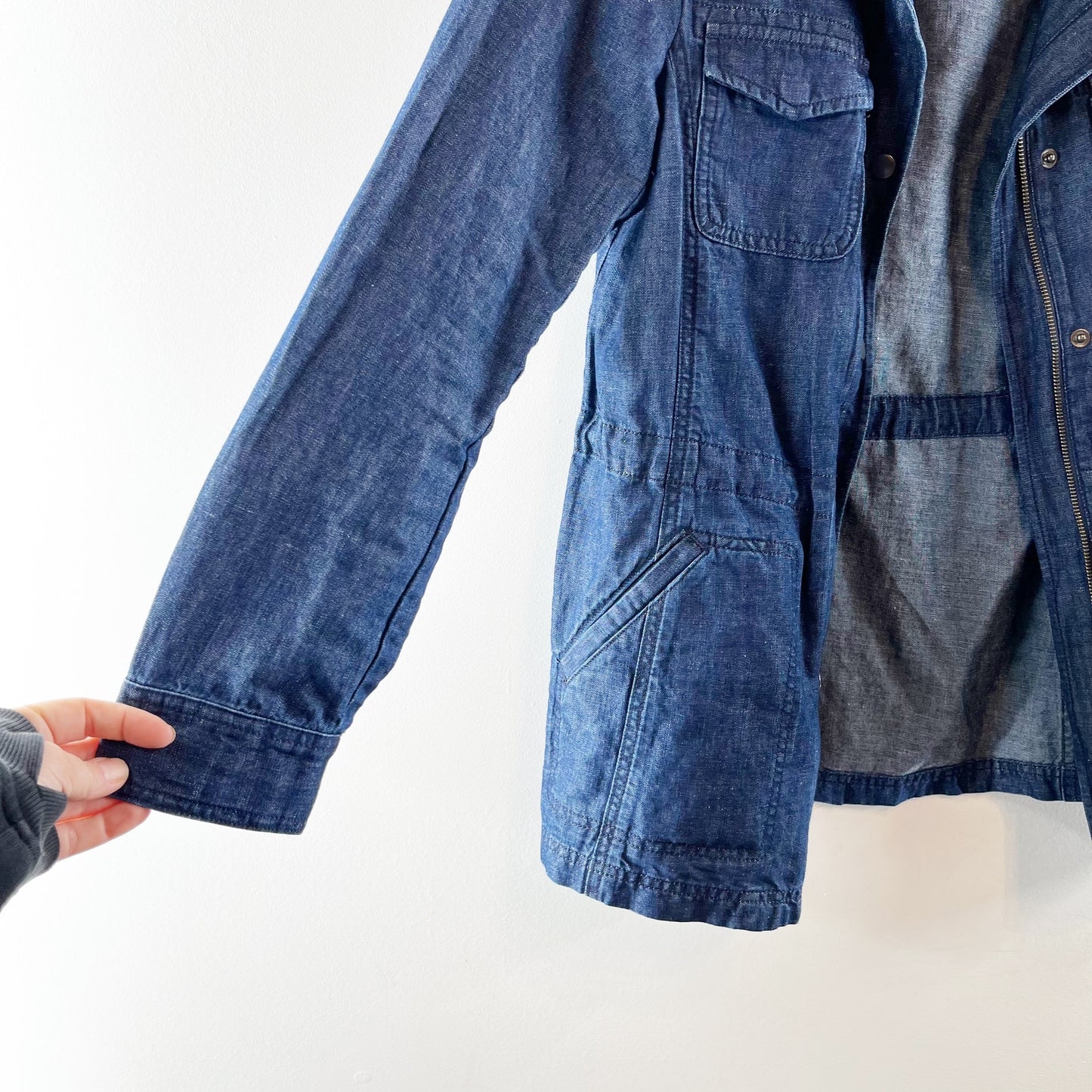Talbots Denim Twill Field Anorak Jacket Coat Blue Small