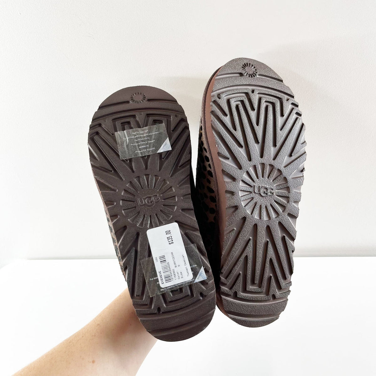 UGG Tasman Caspian Suede UGGplush Comfort Slipper Burnt Cedar Brown 9