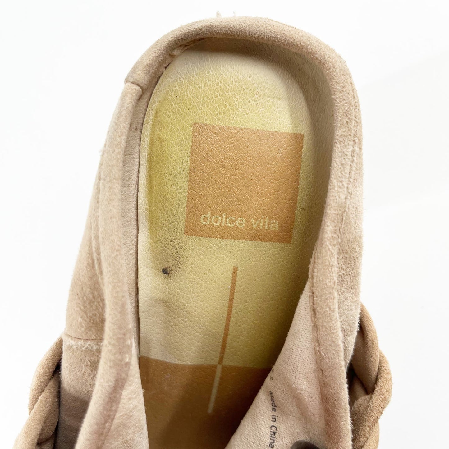 Dolce Vita Serla Pointed Toe Braided Slip On Mule Block Heel Brown Tan 7.5