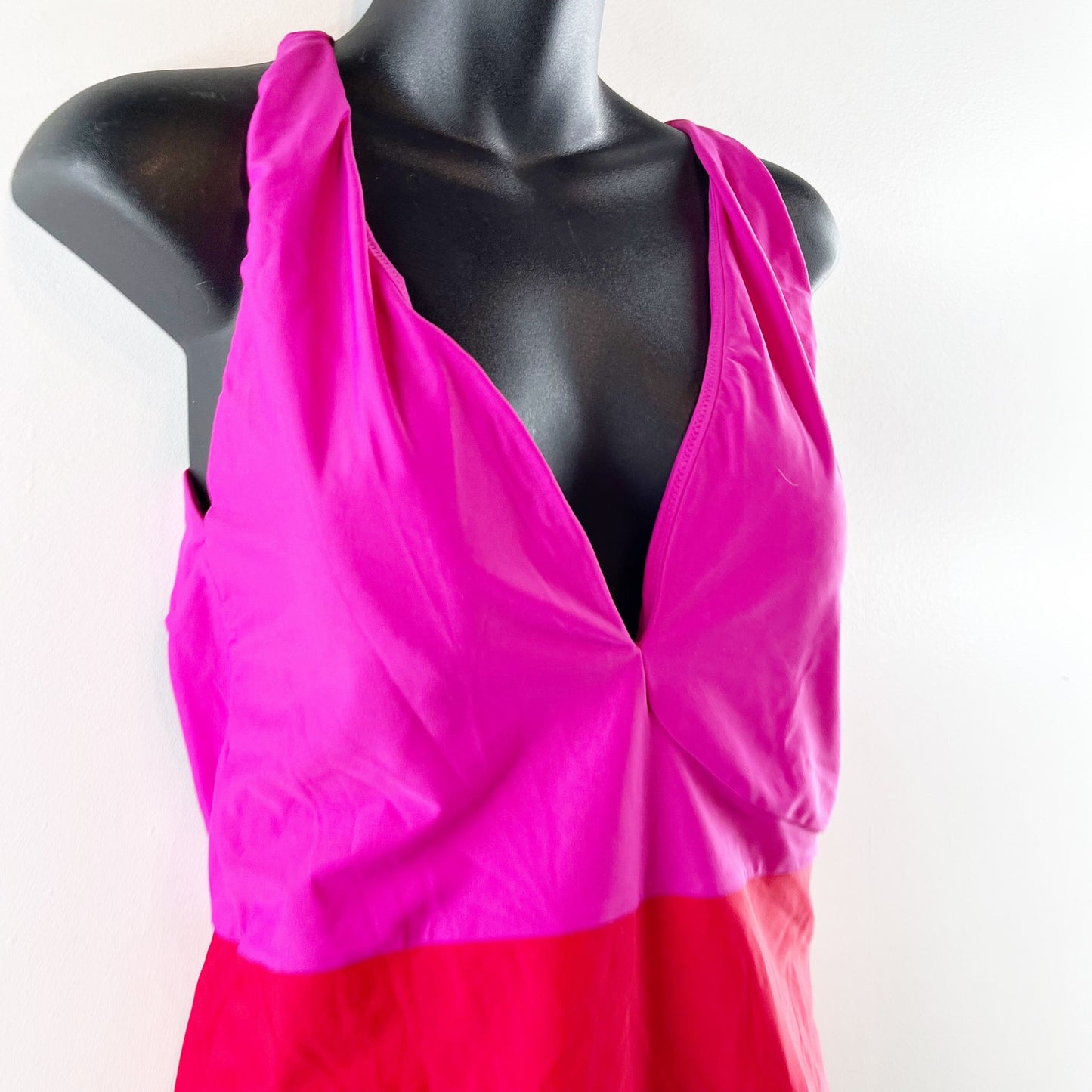 Summersalt The Deep Dive Colorblock One Piece Swimsuit Lava Hibiscus Pink 12