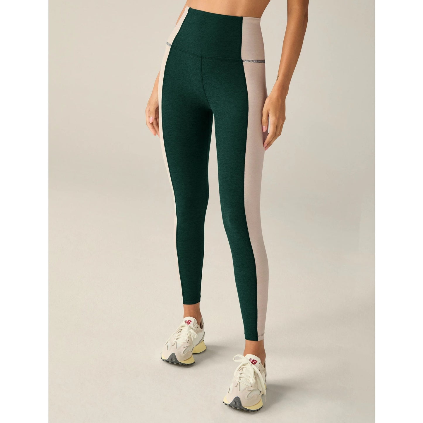 Beyond Yoga Spacedye Vitality Colorblock Legging Dark Spruce Green Eggshell S