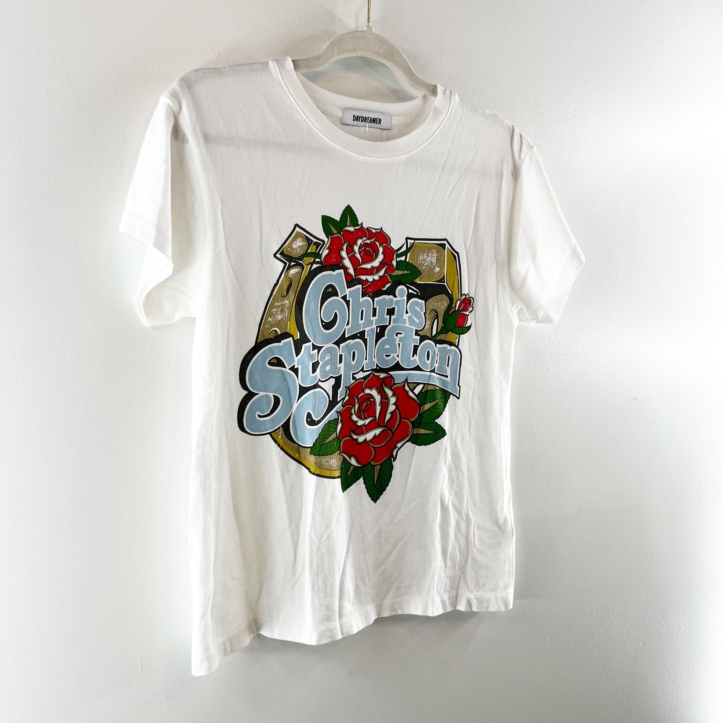 Daydreamer Short Sleeve Chris Stapleton Graphic Band Tee White XS