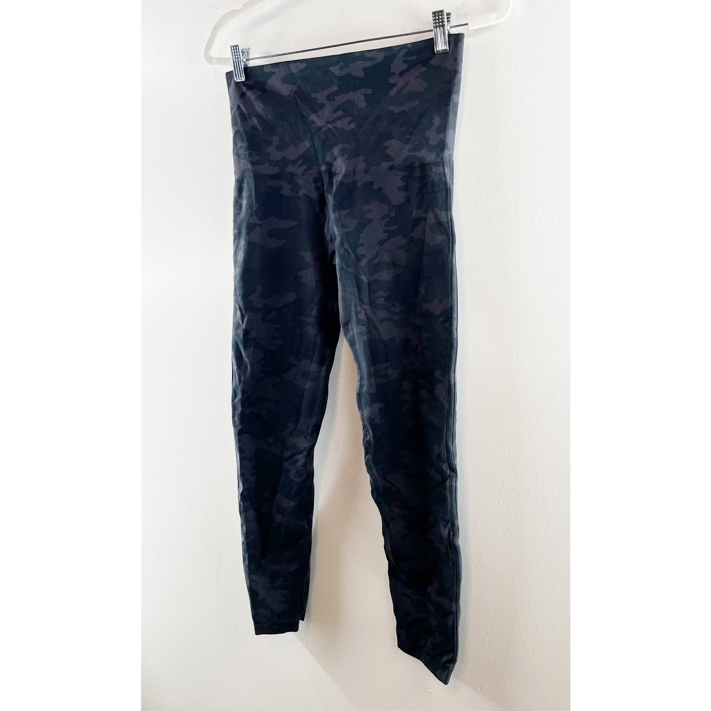 Spanx High Rise Compression Seamless Full Length Camo Leggings Blue Gray XL