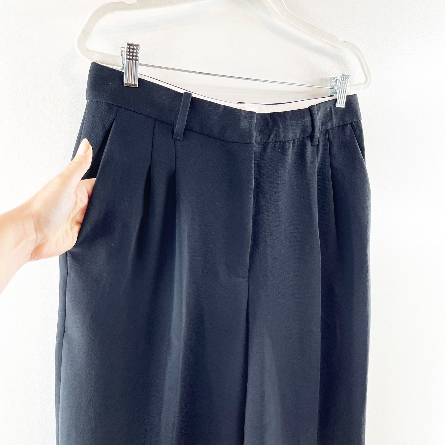 Wilfred Aritzia The Effortless Trouser Wide Leg Pants Black 12