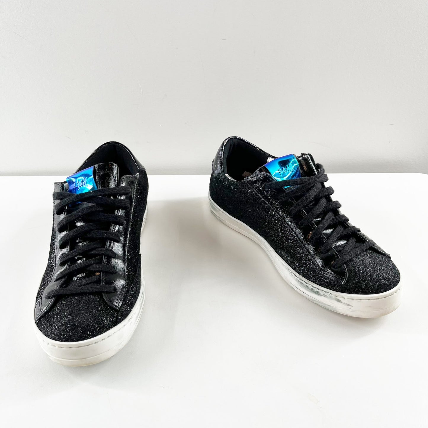 P448 John Sparkle Glitter Skateboard Shoes Sneakers Black 37 / 7