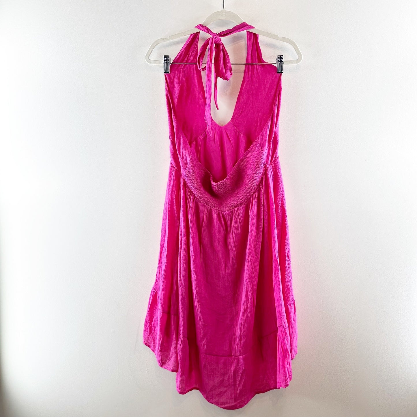 Pink Lily Cruise Through Town Halter Keyhole Mini Dress Hot Pink Large