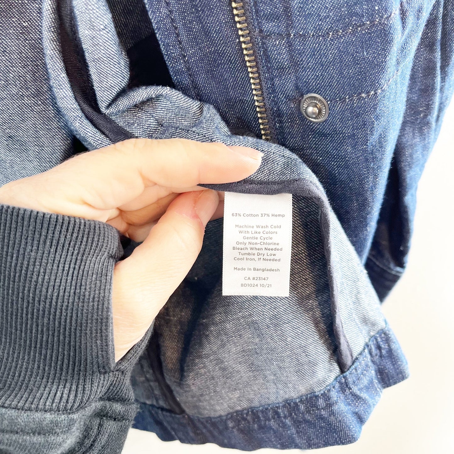Talbots Denim Twill Field Anorak Jacket Coat Blue Small