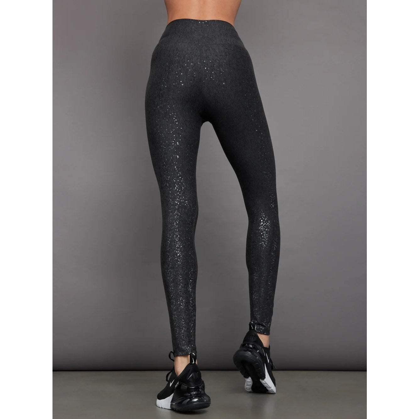 Carbon38 High Rise Foil Leggings in Melt Heather Gray Medium