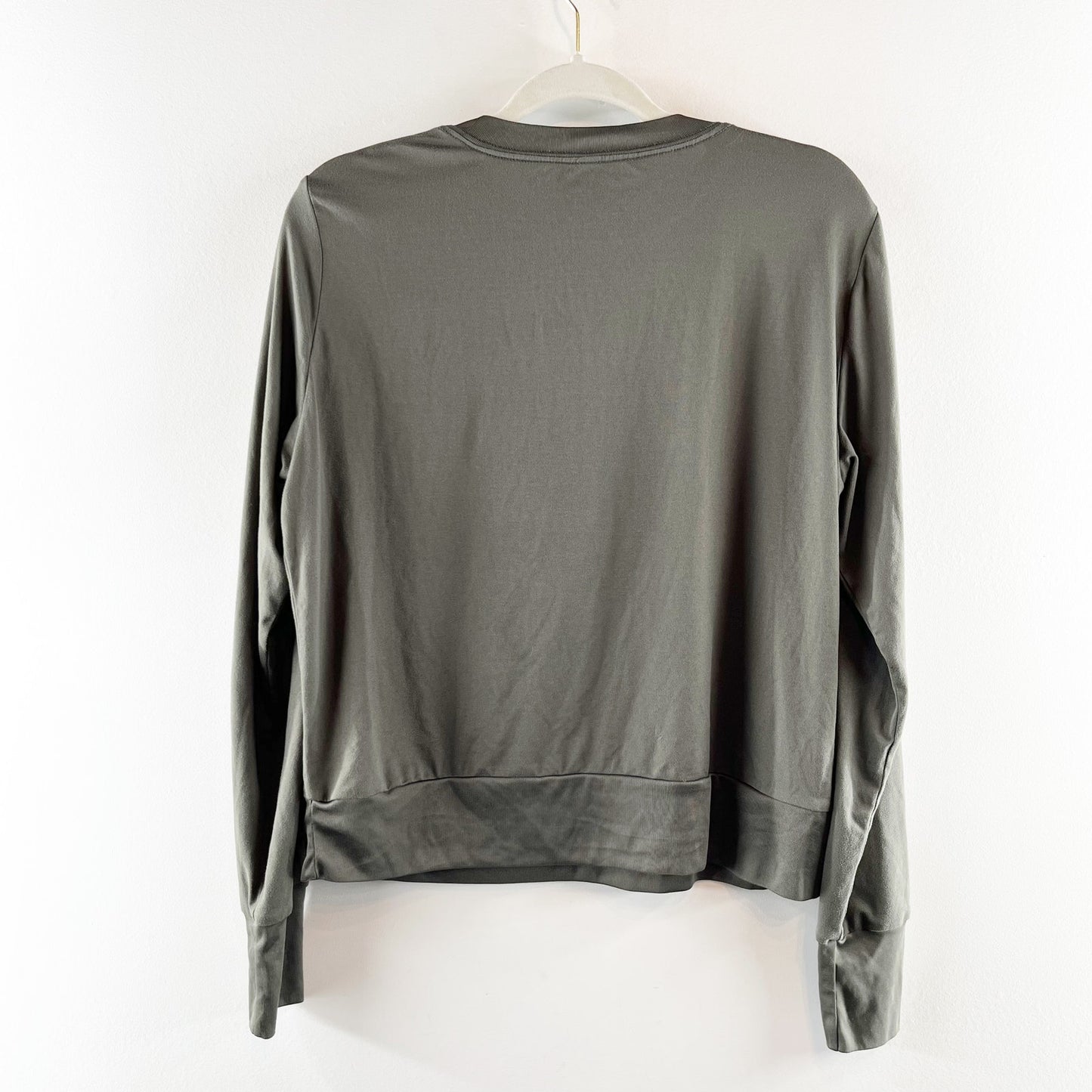 Vuori Daydream Long Sleeve Performance Crewneck Tee Oregano Green Large