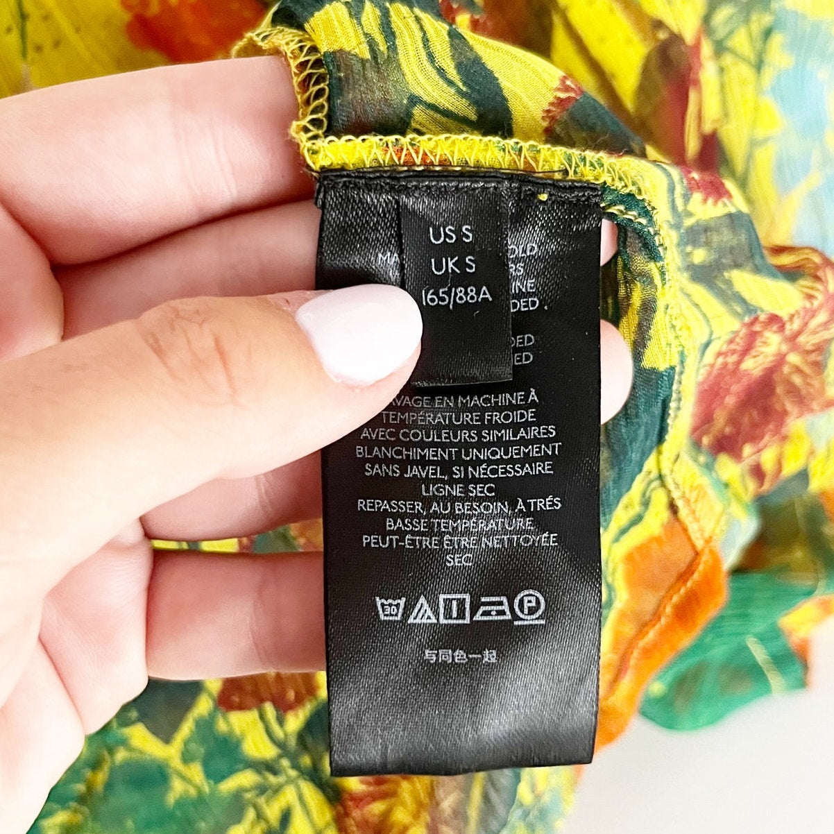 Anthropologie Tarin Scoopneck Tie Waist 3/4 Sleeve Floral Maxi Dress Yellow S