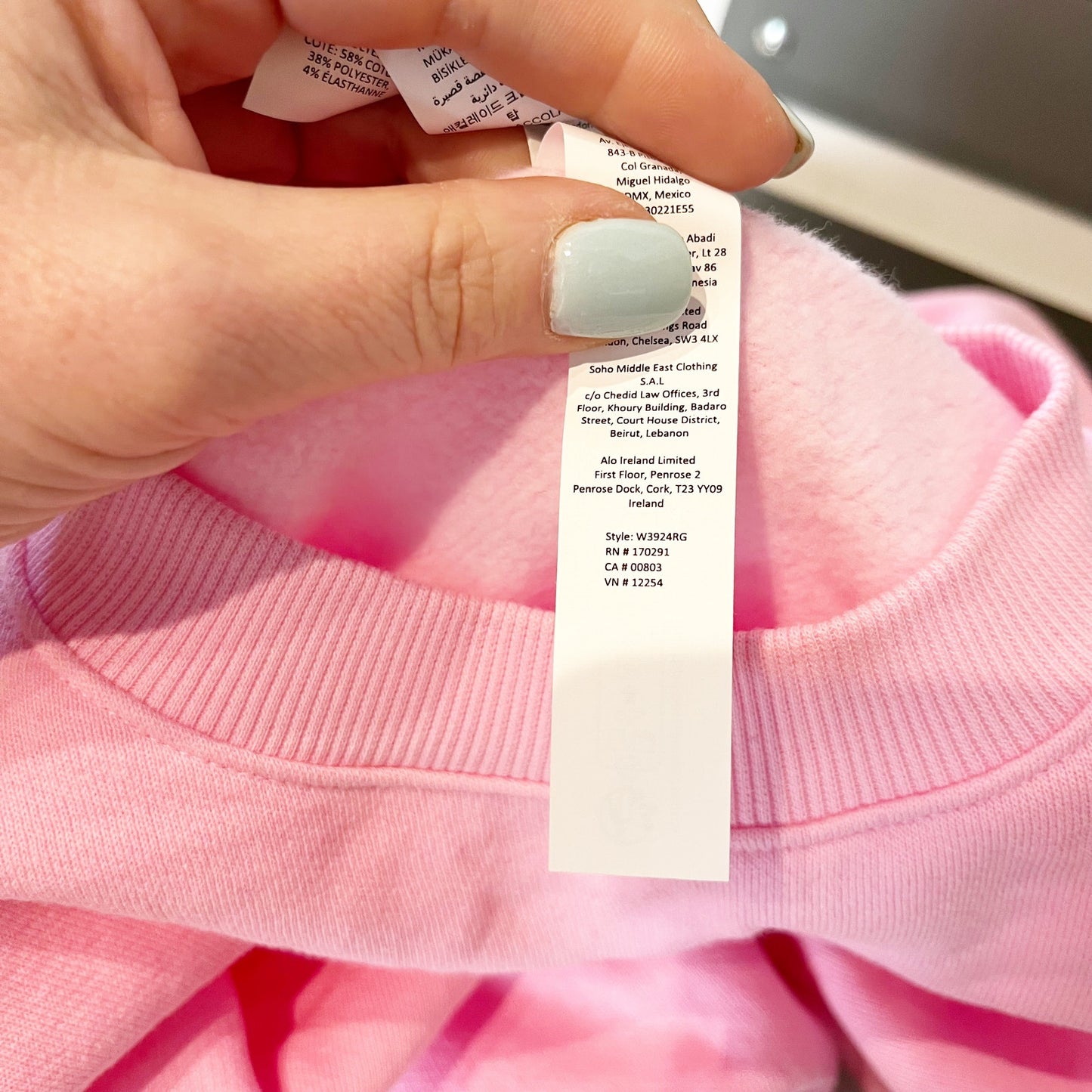 Alo Cropped Accolade Crewneck Sweatshirt Sweet Pink XS