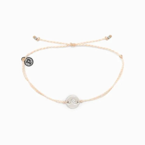 Pura Vida Wave Coin Bracelet Silver