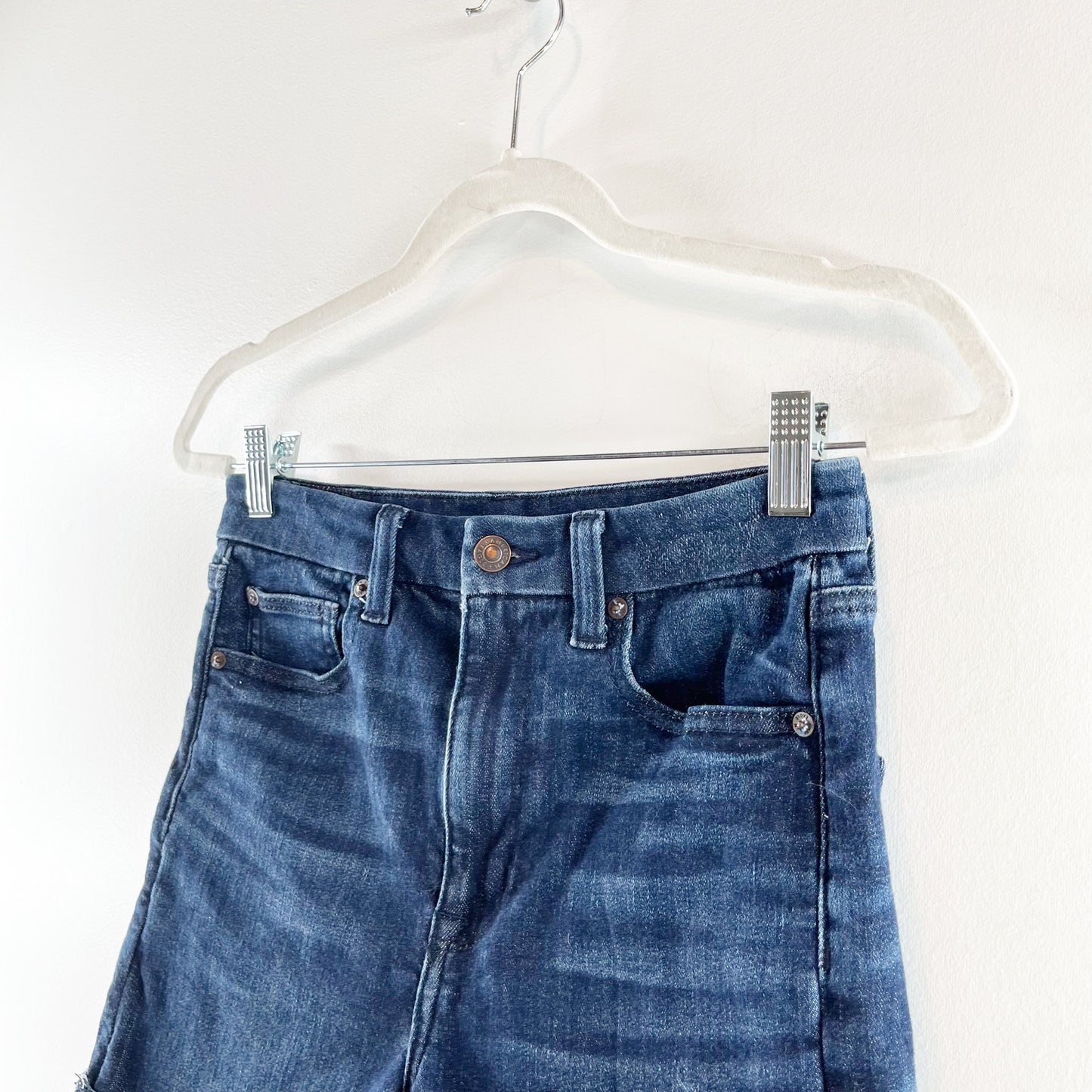American Eagle Outfitters Ne(x)t Level Stretch Curvy Super Hi Rise Short Blue 6