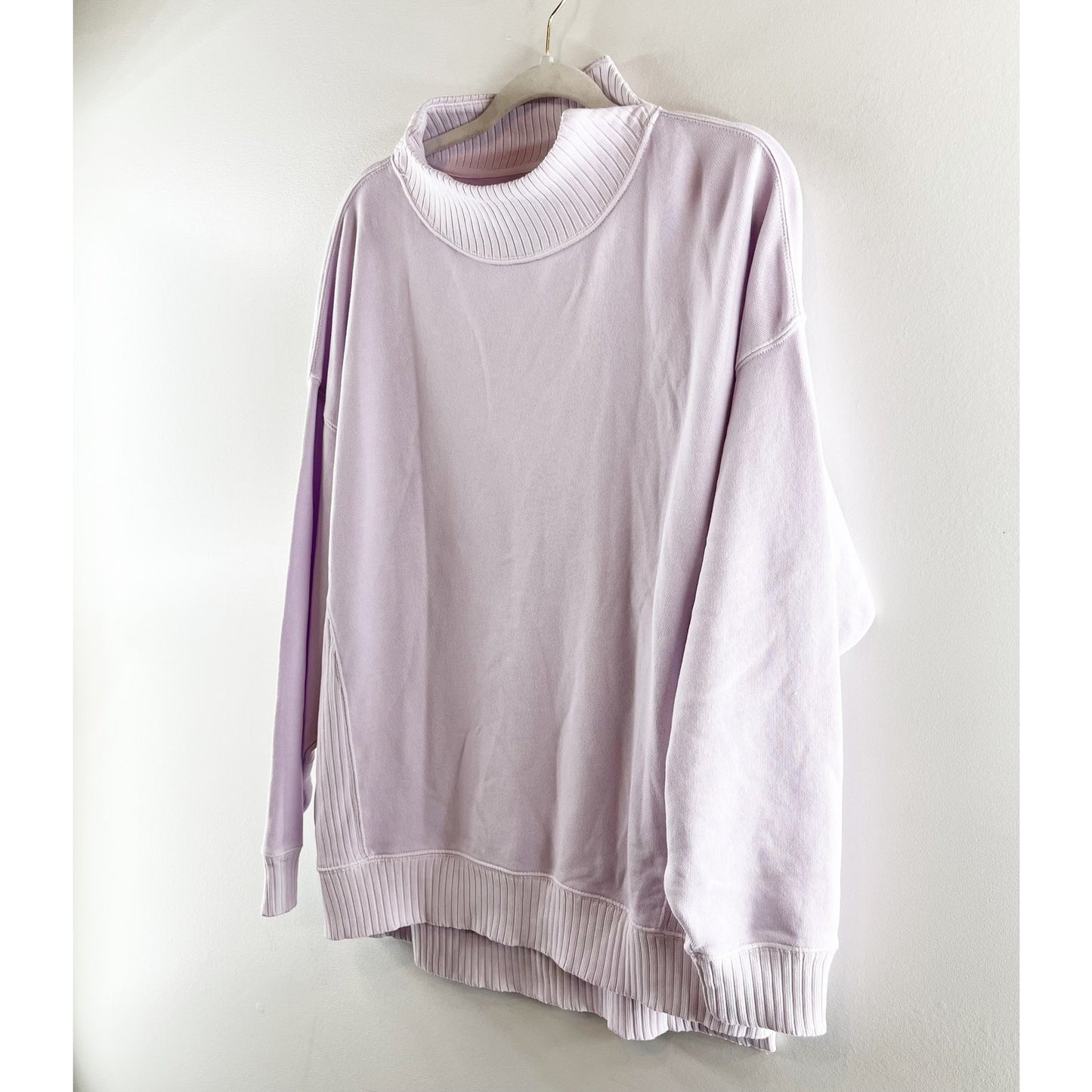 Aerie Down-To-Earth Oversized Mockneck Sweatshirt Lavender Dawn