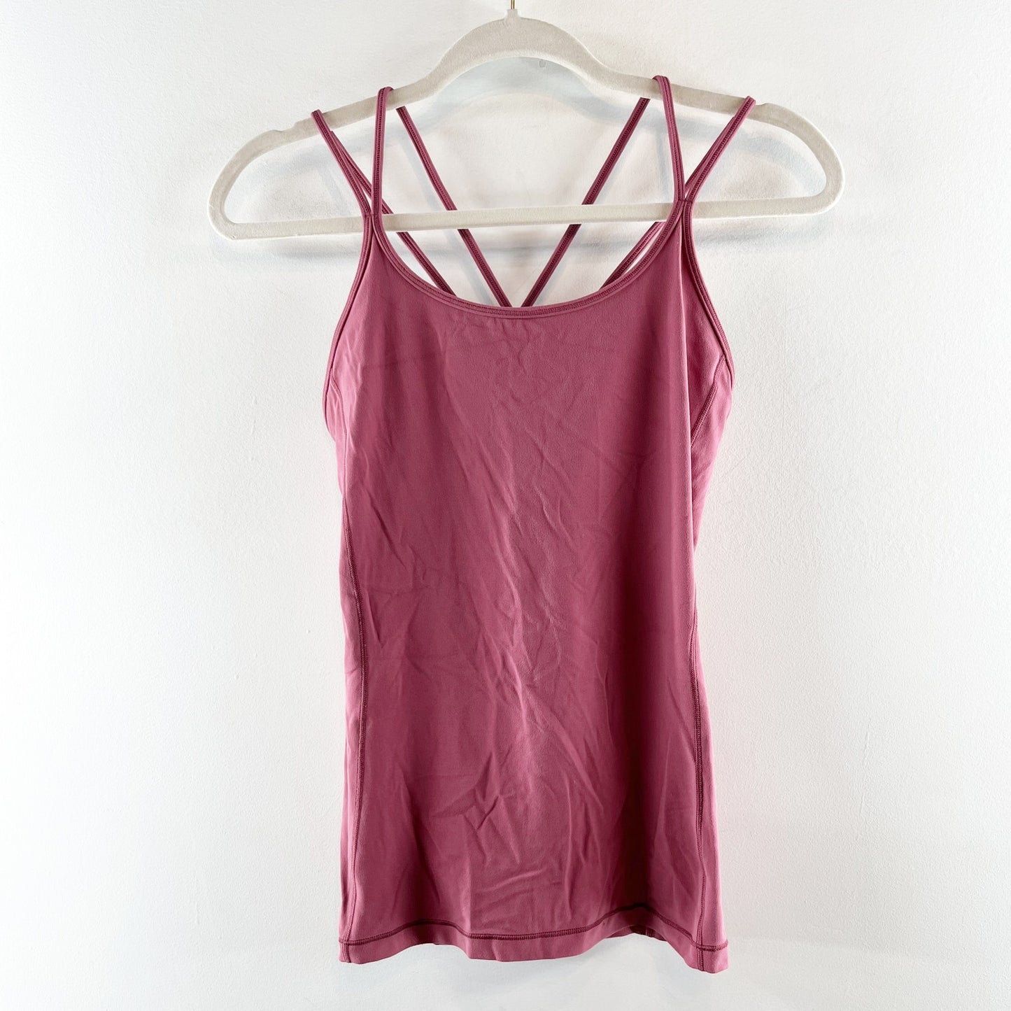 Lululemon Free To Be Scoop Neck Strappy Tank Top Nulu Misty Merlot Red 6
