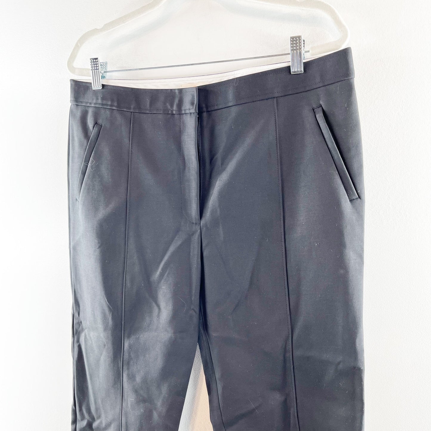 Tory Burch High Rise Straight Leg Ankle Trouser Dress Pants Black 14