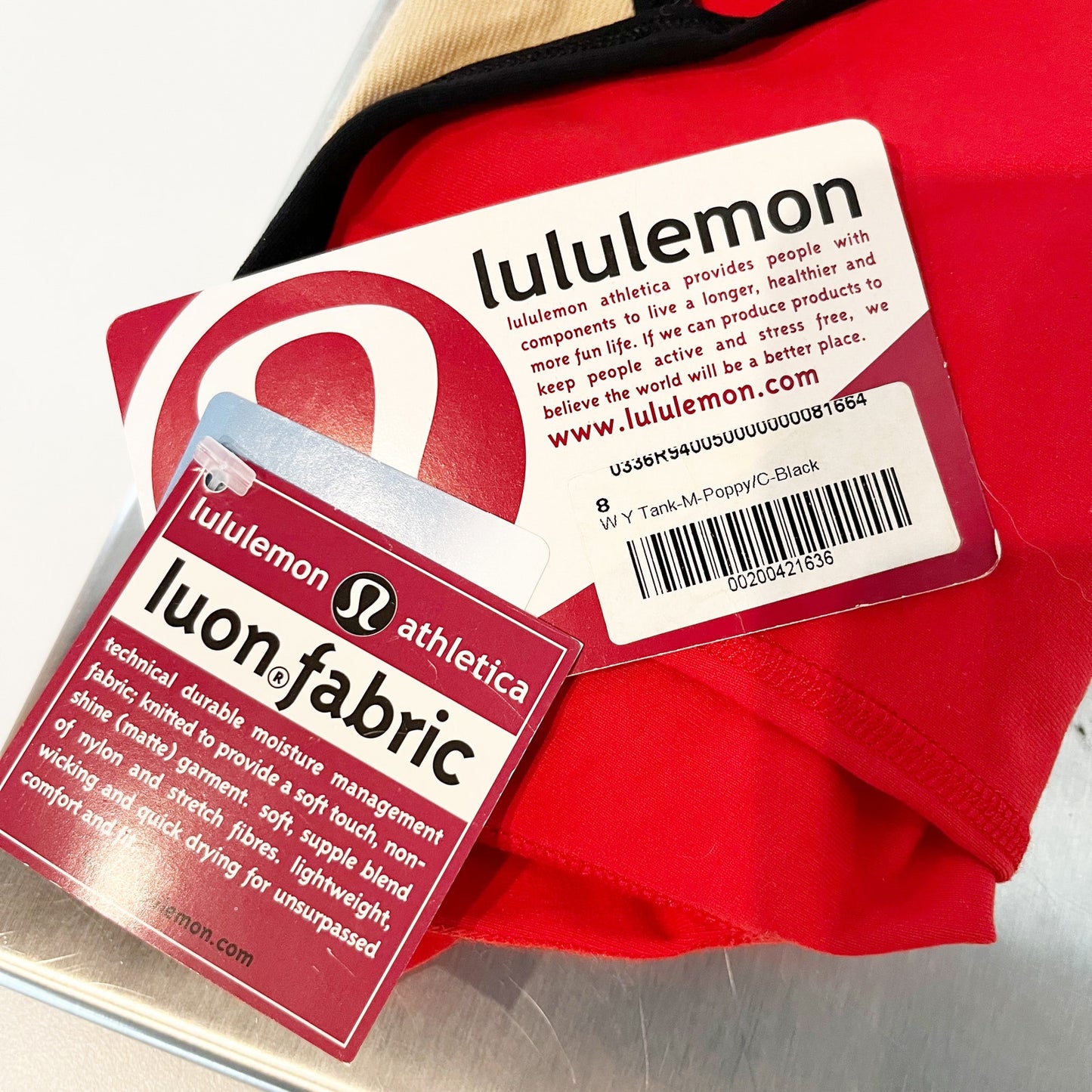 Lululemon Power Y Tank Top Red Black 8