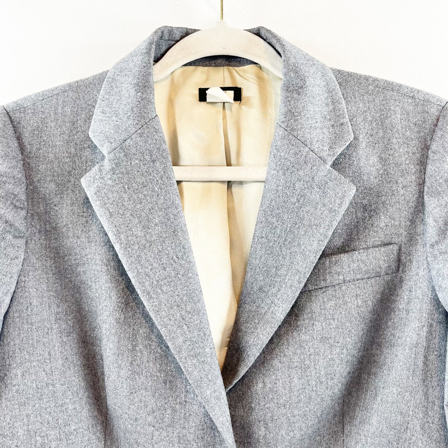 J. Crew Wool Schoolboy Double Button Blazer Jacket Gold Buttons Gray 8