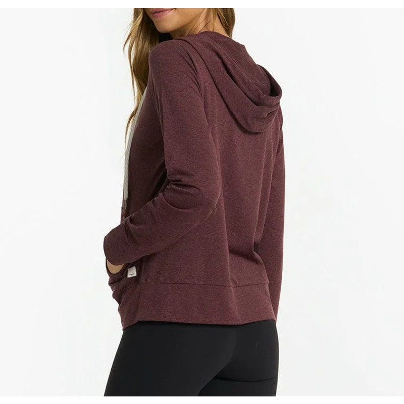 Vuori Halo Performance Long Sleeve Full Zip Hoodie 2.0 Ruby Heather Maroon XL