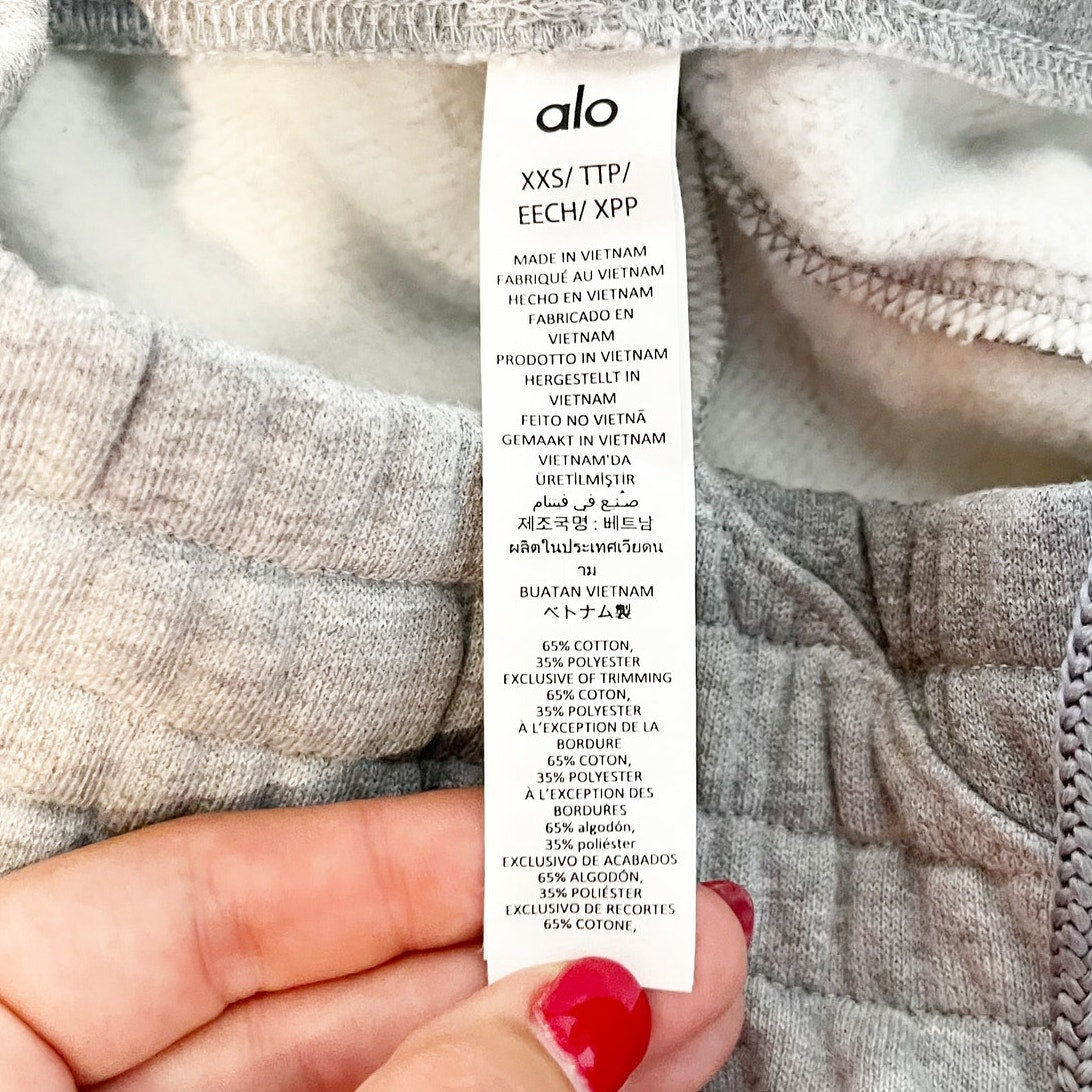 Alo Yoga Make Waves High Rise Jogger Sweatpants Gray Heather XXS