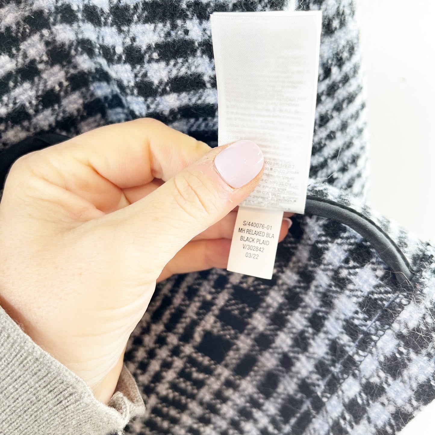 Old Navy Soft Brushed Oversized Single Breasted Plaid Blazer Jacket Gray Small