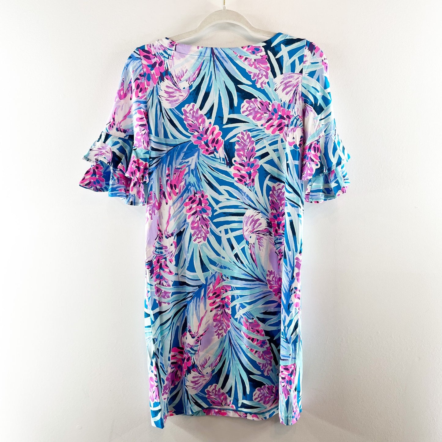 Lilly Pulitzer Short Sleeve Lula Mini Dress in Mr. Peacock Blue Pink XS