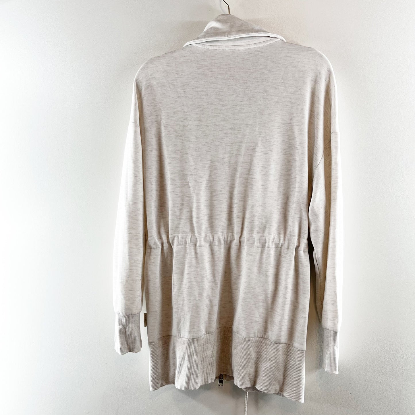 Varley Ridgefield Longline Zip-Through Doublesoft Sweatshirt Jacket Ivory Marl M