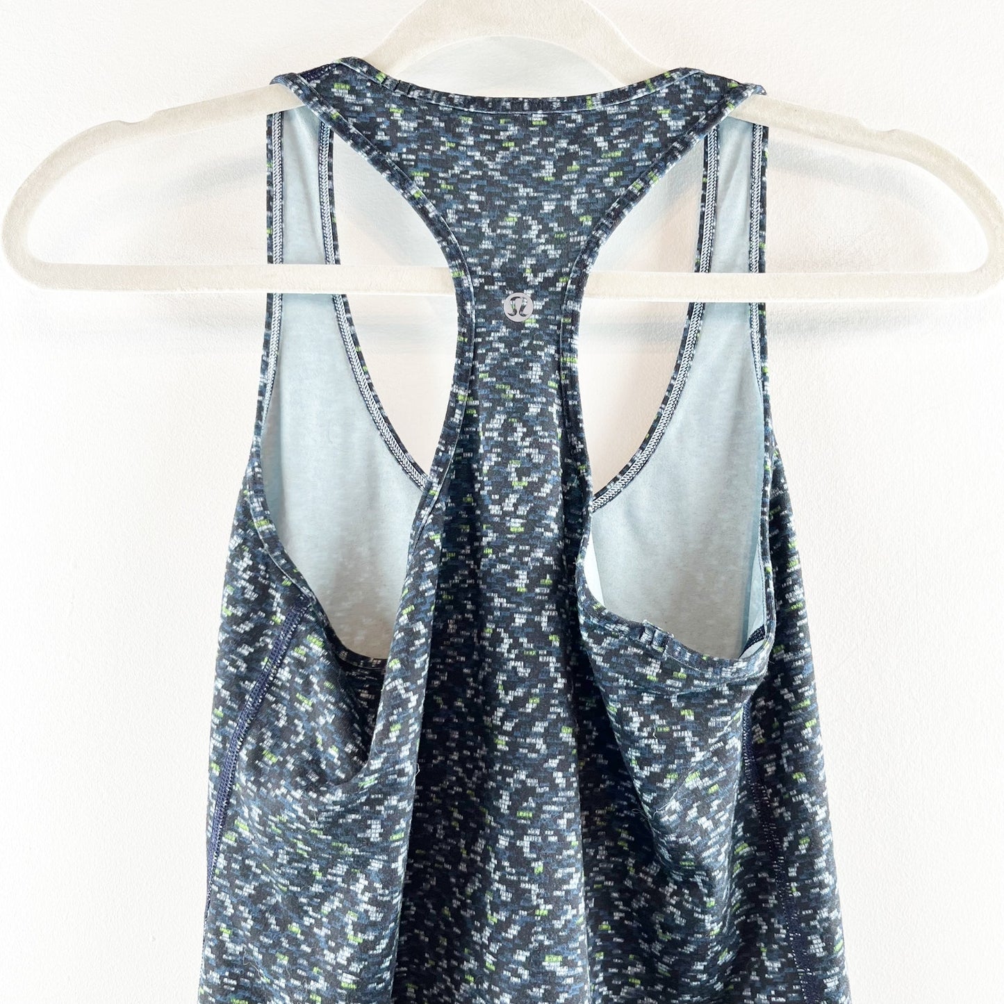 Lululemon Cool Racerback Tank Top Digi Pixie Caspian Blue Black Medium