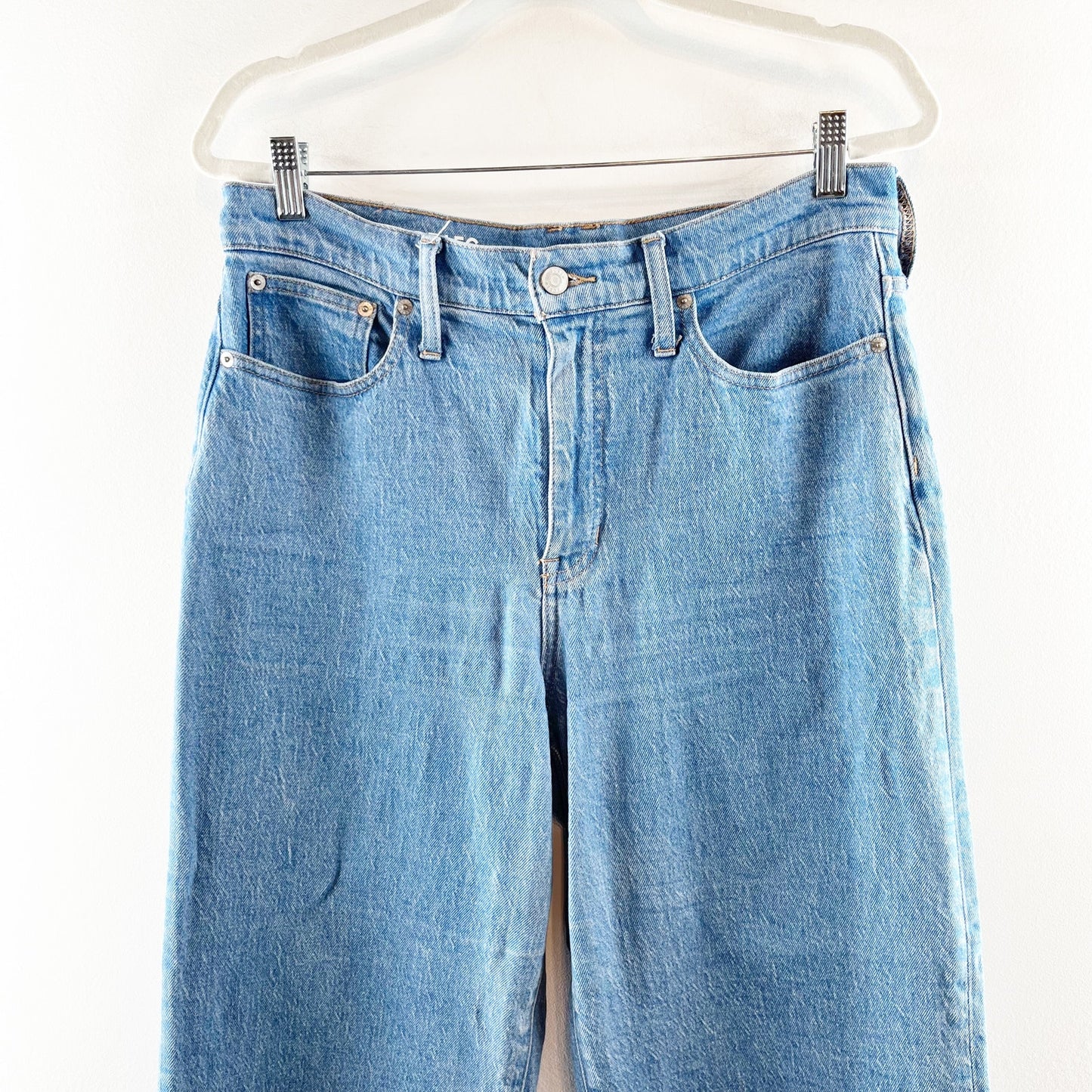 J. Crew Slim High Rise Wide Leg Jeans Light Indigo Wash Blue 30 / 10