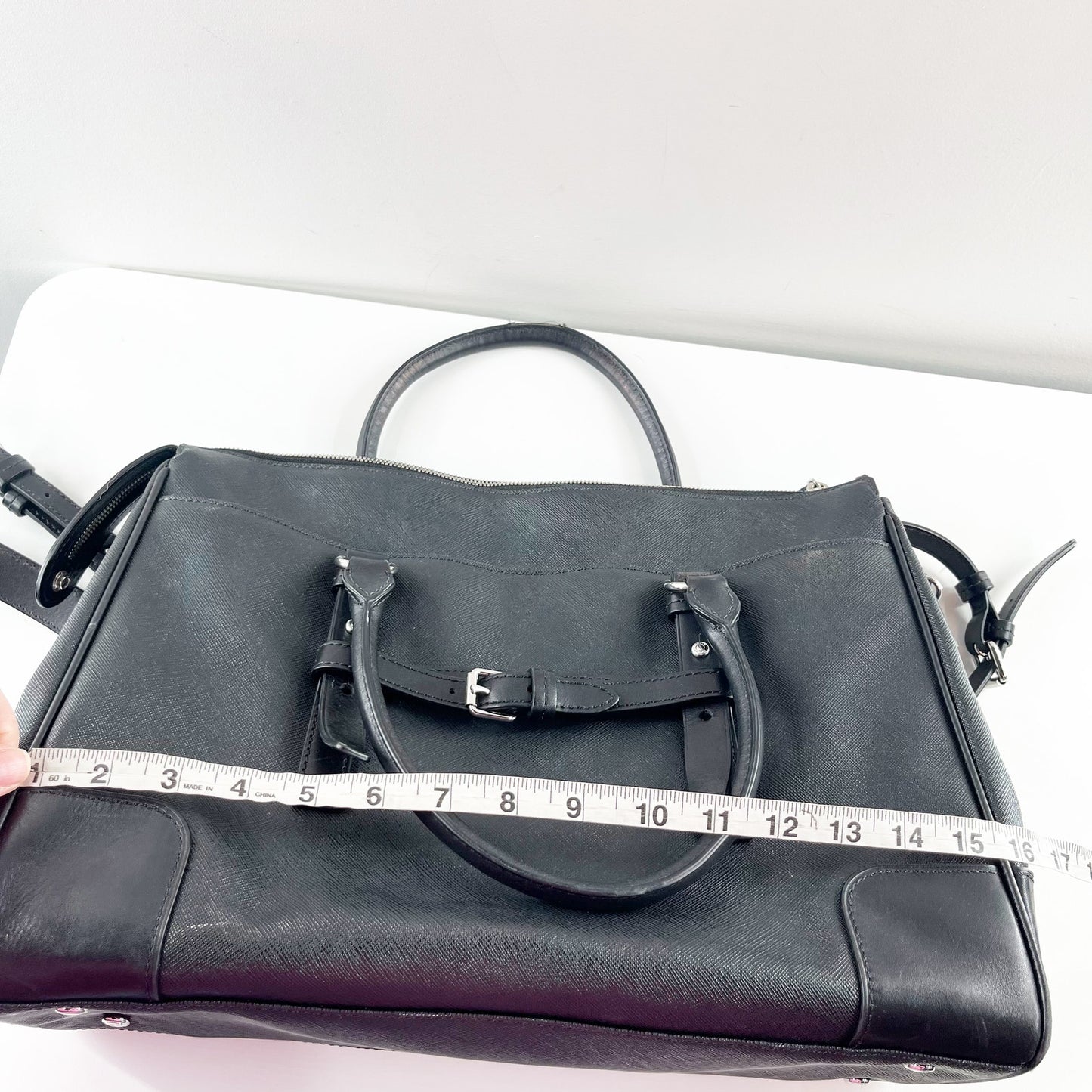 Tumi Villa Lucca Tote Duffel Weekender Briefcase Bag Leather Black