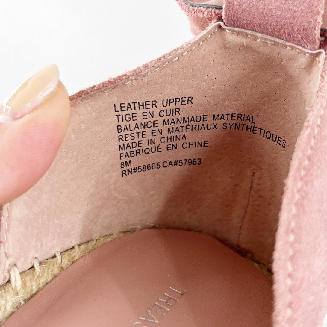 Treasure & Bond Sannibel Espadrille Wedge Sandals Suede Leather Pink 8