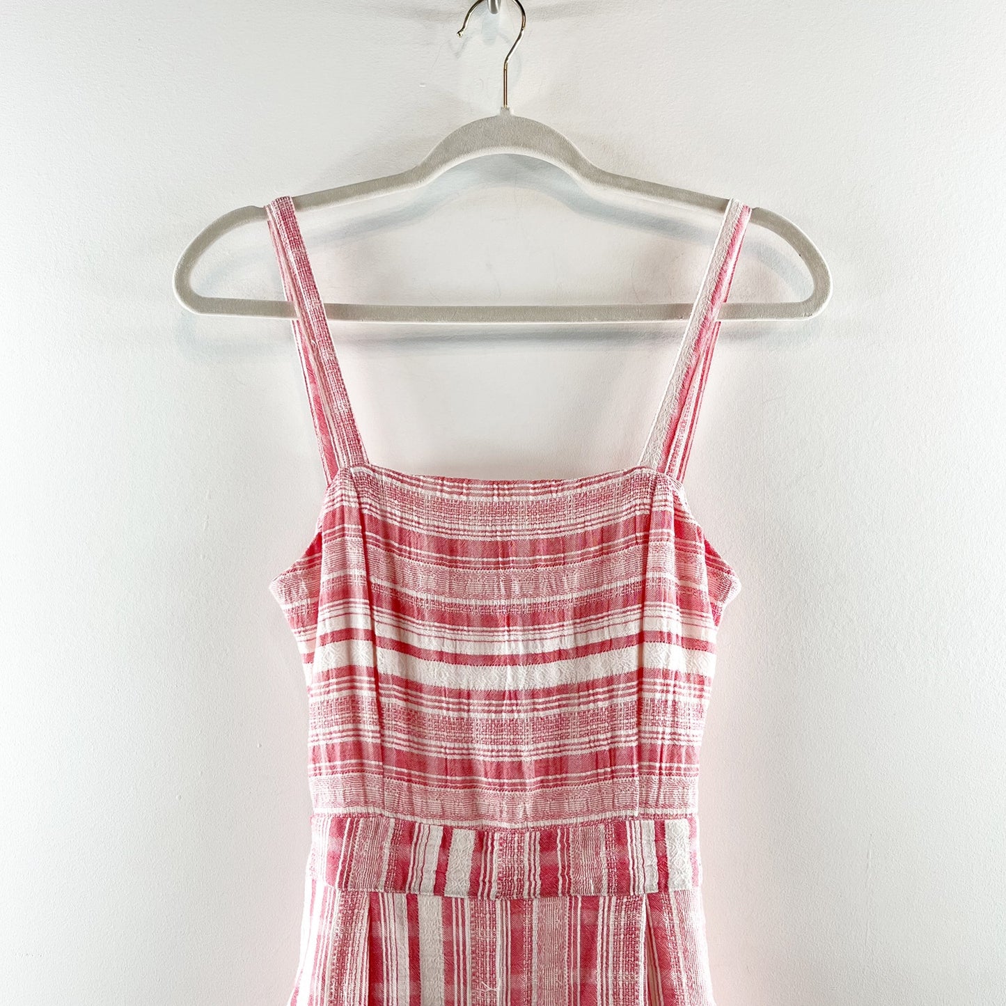 Lulus Sleeveless Coastal Living Red Striped Tie Back Wide Leg Jumpsuit Pink XS