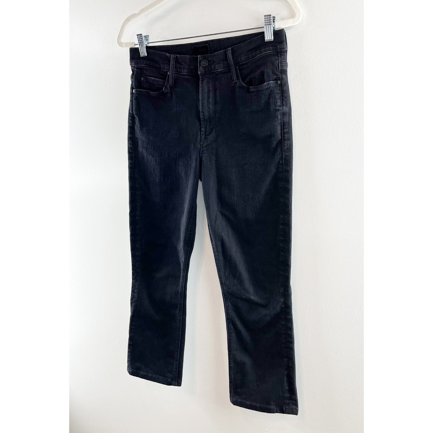 Mother The Mid Rise Dazzler Crop Ankle Jeans Not Guilty Wash Black 29 / 8