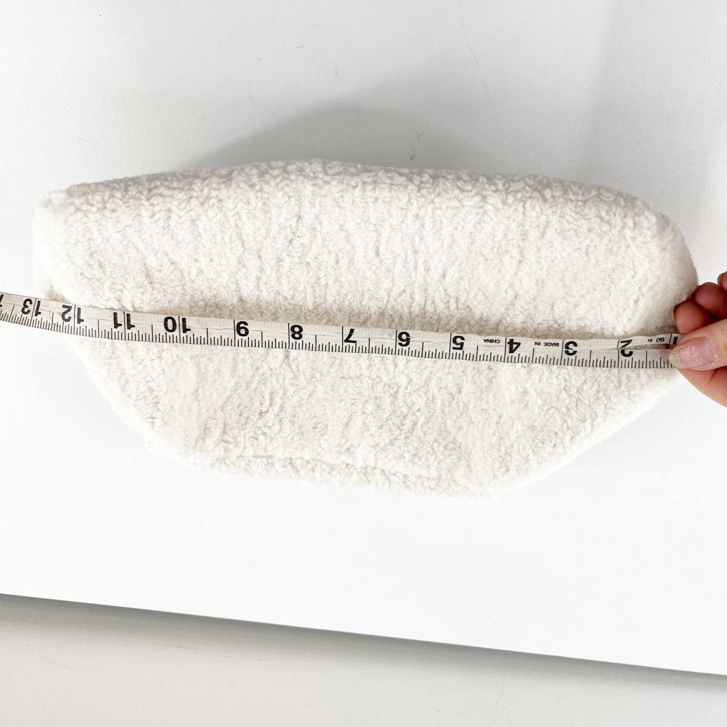 Ah Dorned Sherpa Flap Clutch Purse Wallet Ivory Cream