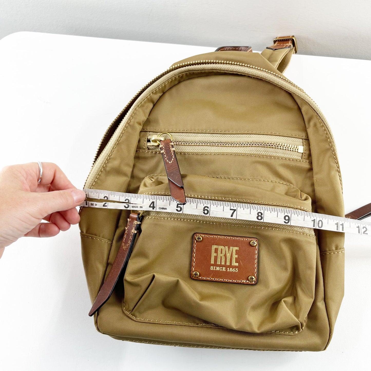 FRYE Nylon Backpack Brown