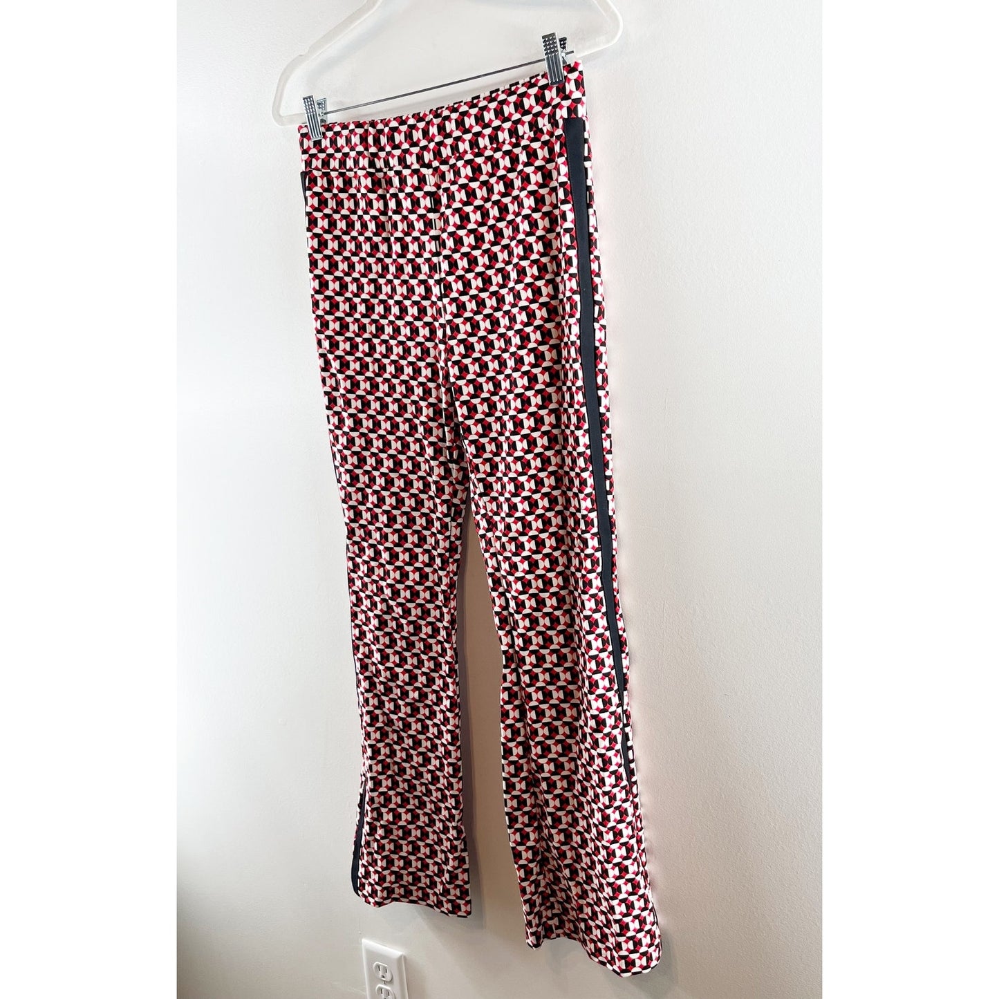Maeve Anthropologie Pull On Bootcut Printed Pants Red Black Small
