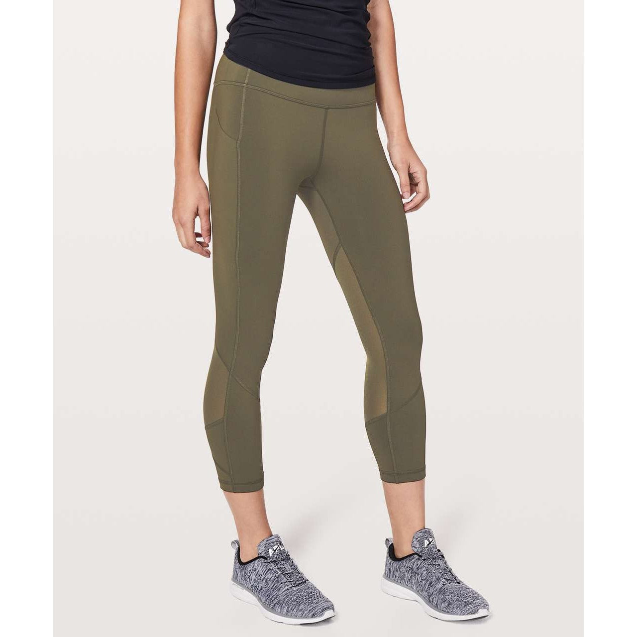 Lululemon Pace Rival Crop Leggings 22" Dark Olive Green 4