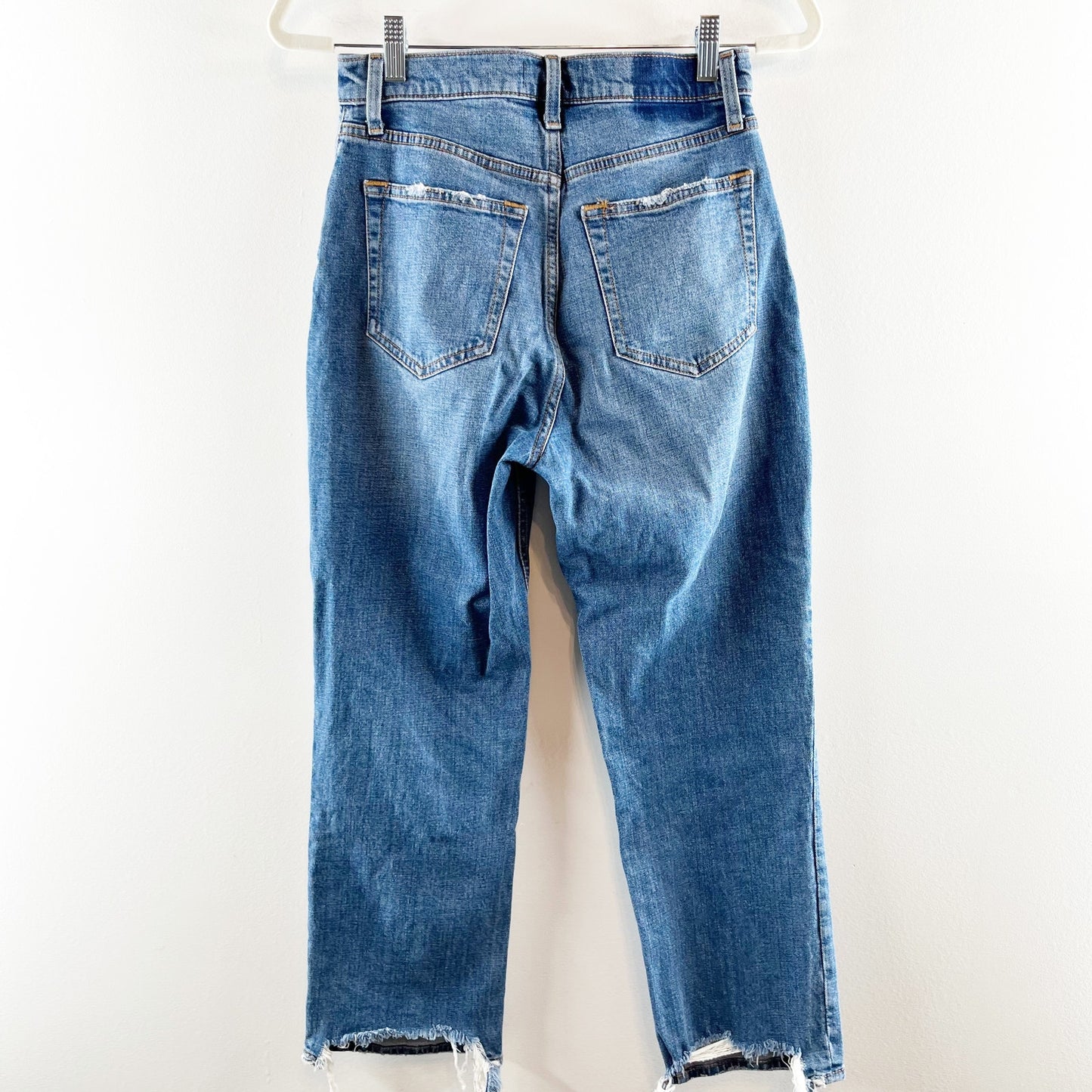 Abercrombie & Fitch The Ankle Straight Ultra High Rise Jeans Curve Love Blue 4 S