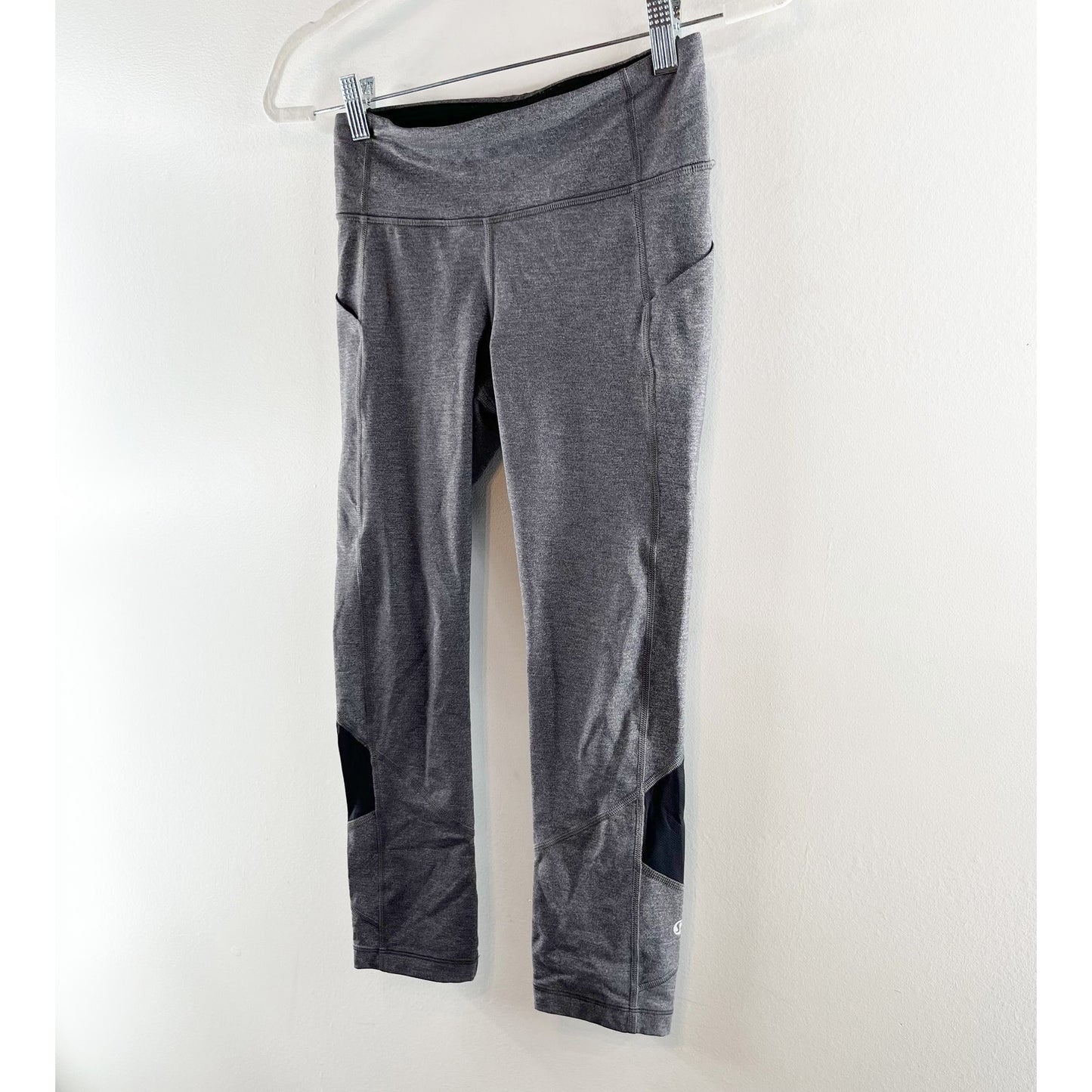 Lululemon Pace Rival Crop 19" Leggings Heathered Black Slate Gray 4