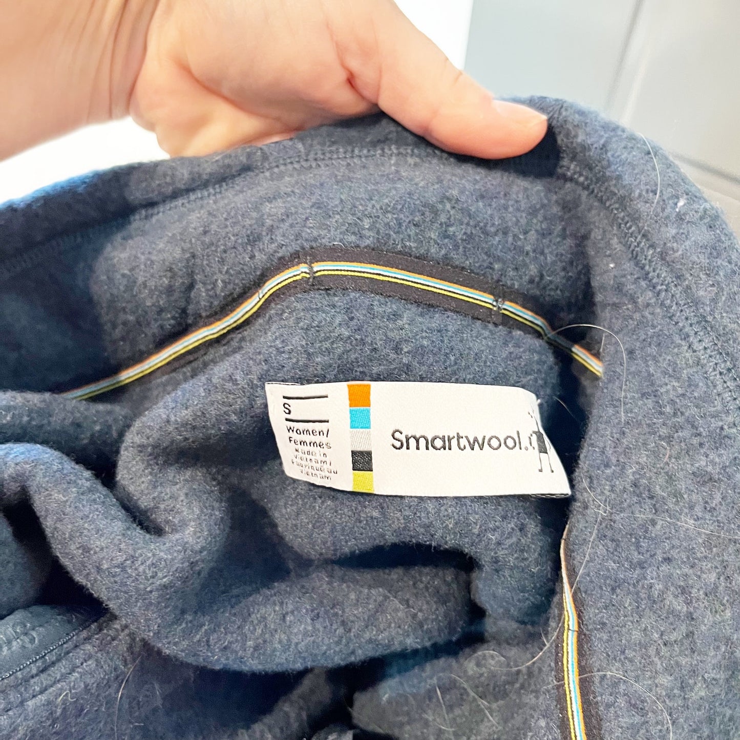 Smartwool Ful Zip Long Sleeve Zip Pockets Blue Small