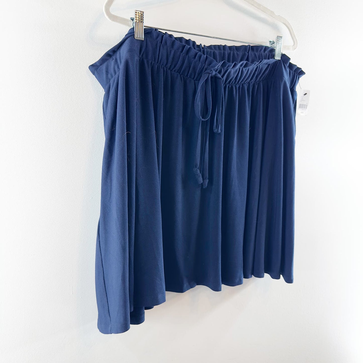 Lane Bryant Pull On Elastic Waist Drawstring Mini Skirt Navy Blue 26/28