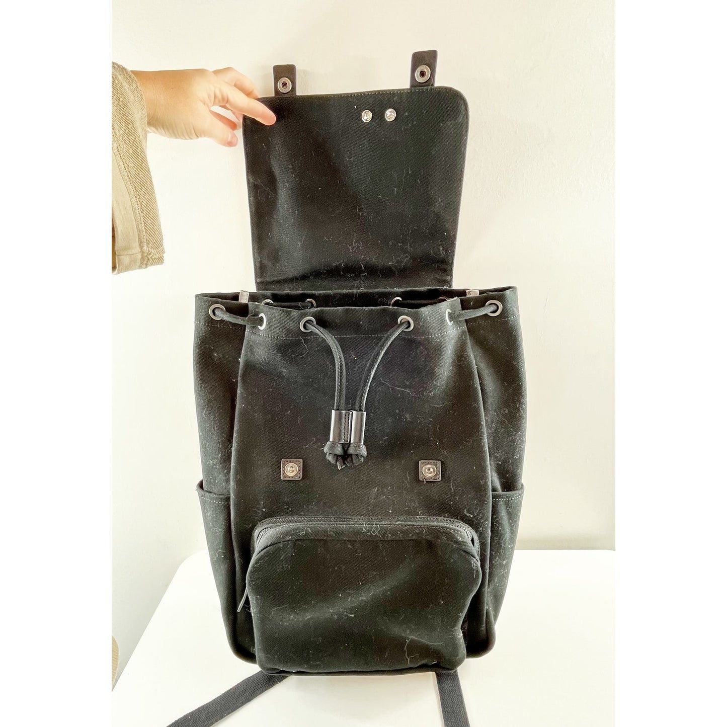 Everlane The Modern Snap Unisex Black Canvas Backpack