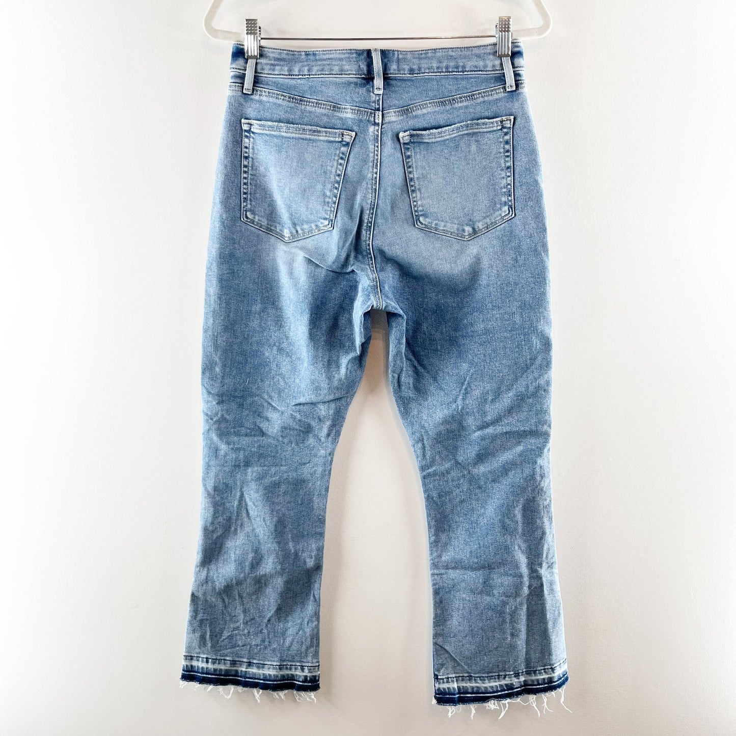 LOFT High Rise Curvy Kick Crop Raw Hem Jeans Blue 2 / 26