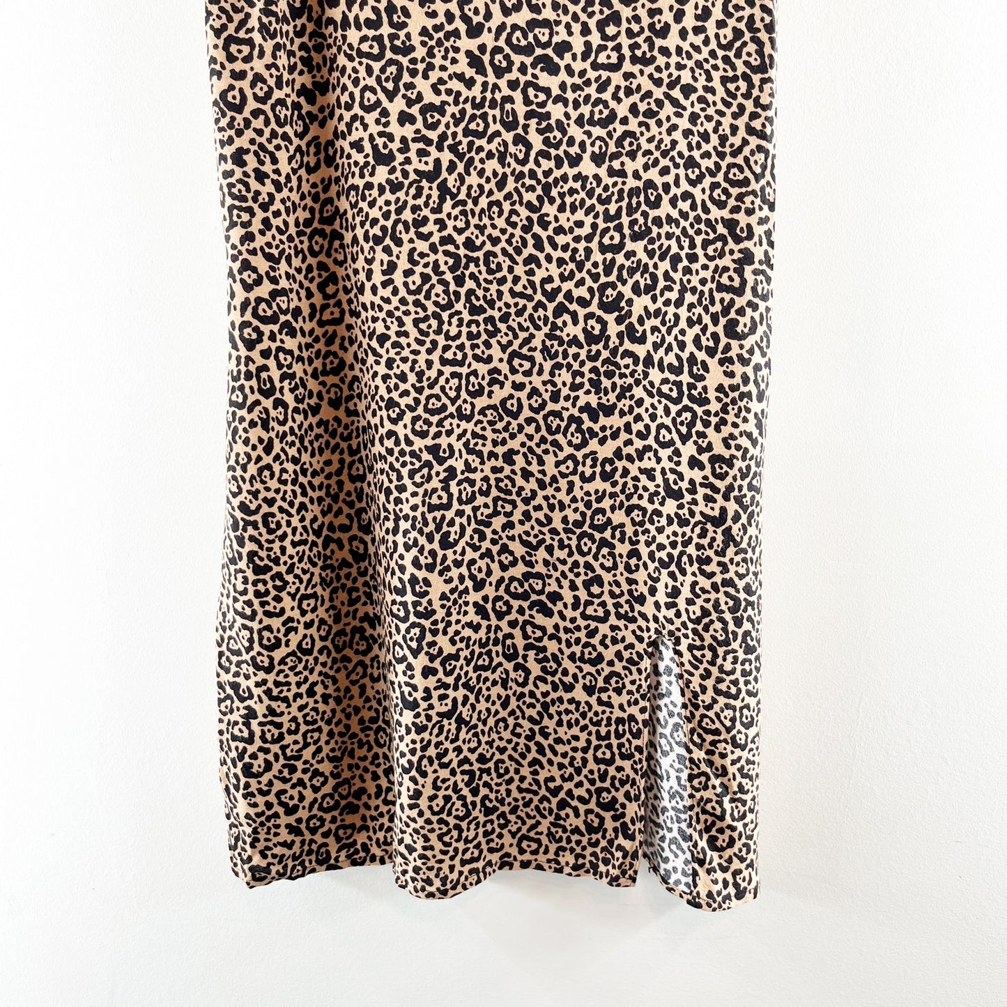 Reformation Marlowe Leopard Print Mini Slip Dress Brown Black XS